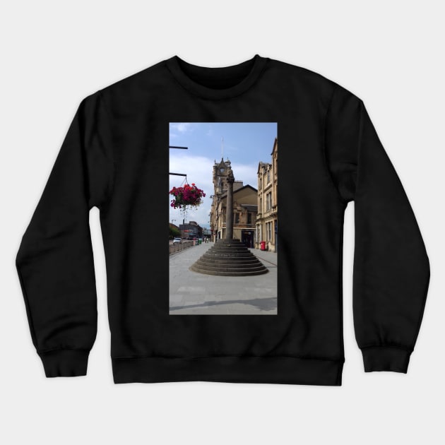 Mercat Cross & Town Hall, Rutherglen, Scotland Crewneck Sweatshirt by MagsWilliamson